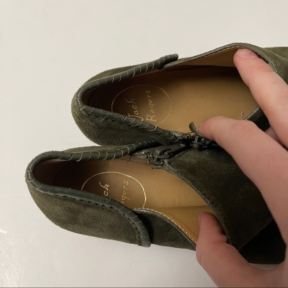 JACK ROGERS Sadie Suede Booties Olive 7.5 - Picture 4 of 6